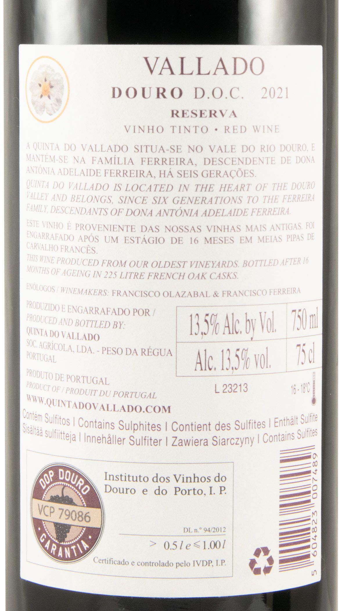 2021 Vallado Reserva red