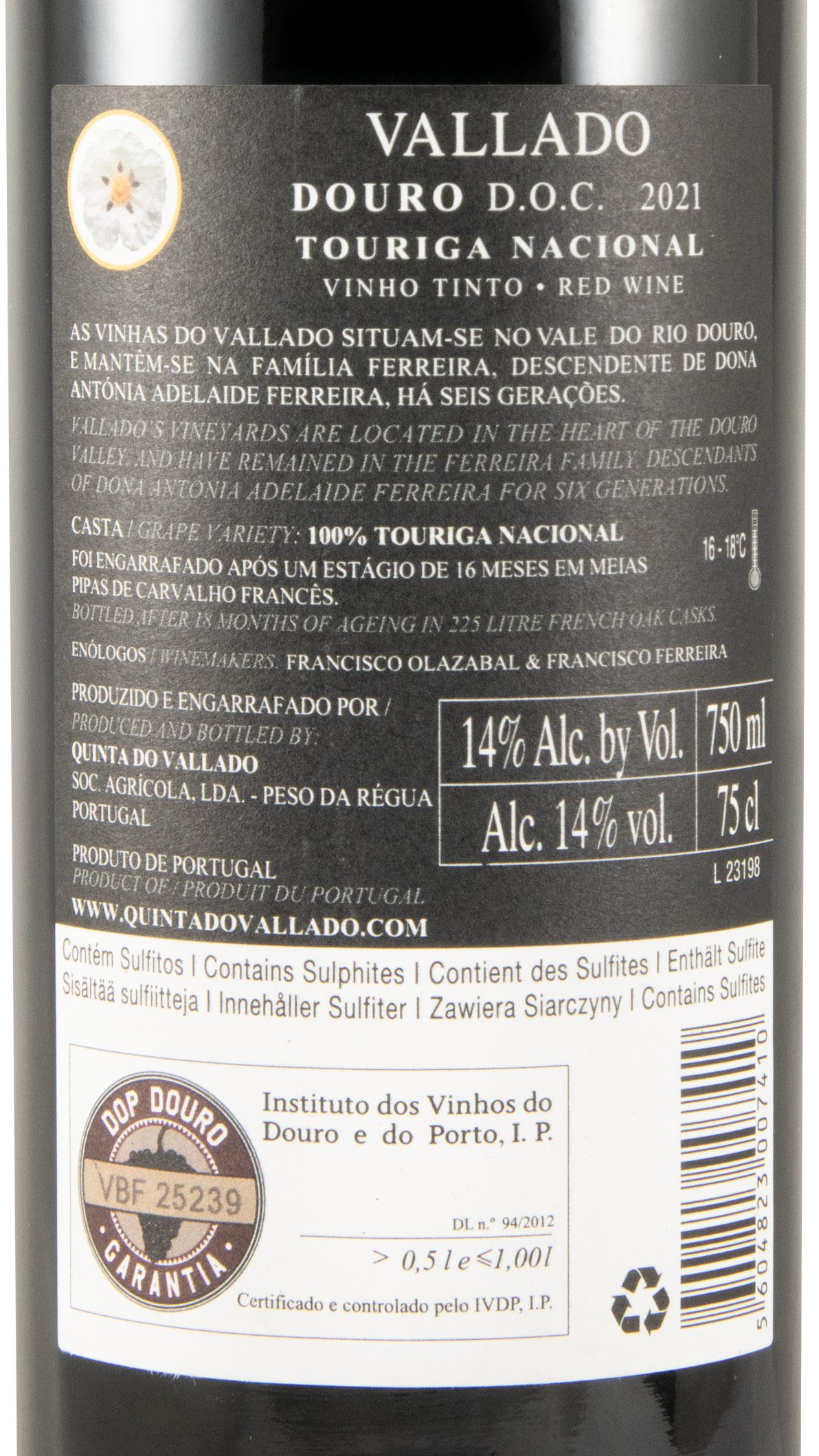 2021 Vallado Touriga Nacional tinto