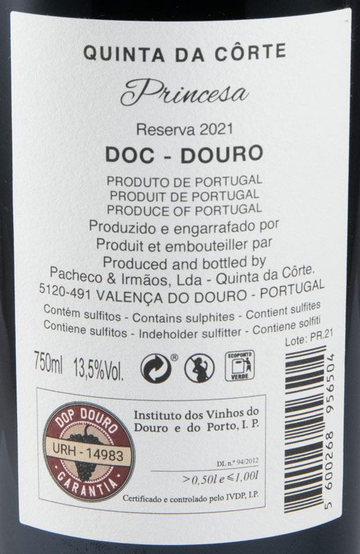 2021 Quinta da Côrte Princesa Reserva tinto