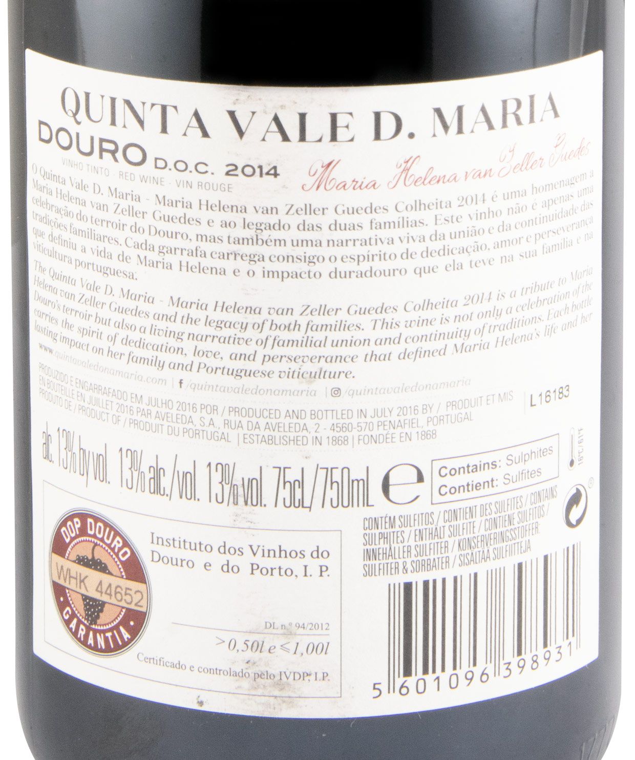 2014 Quinta Vale D. Maria Maria Helena Van Zeller Guedes tinto