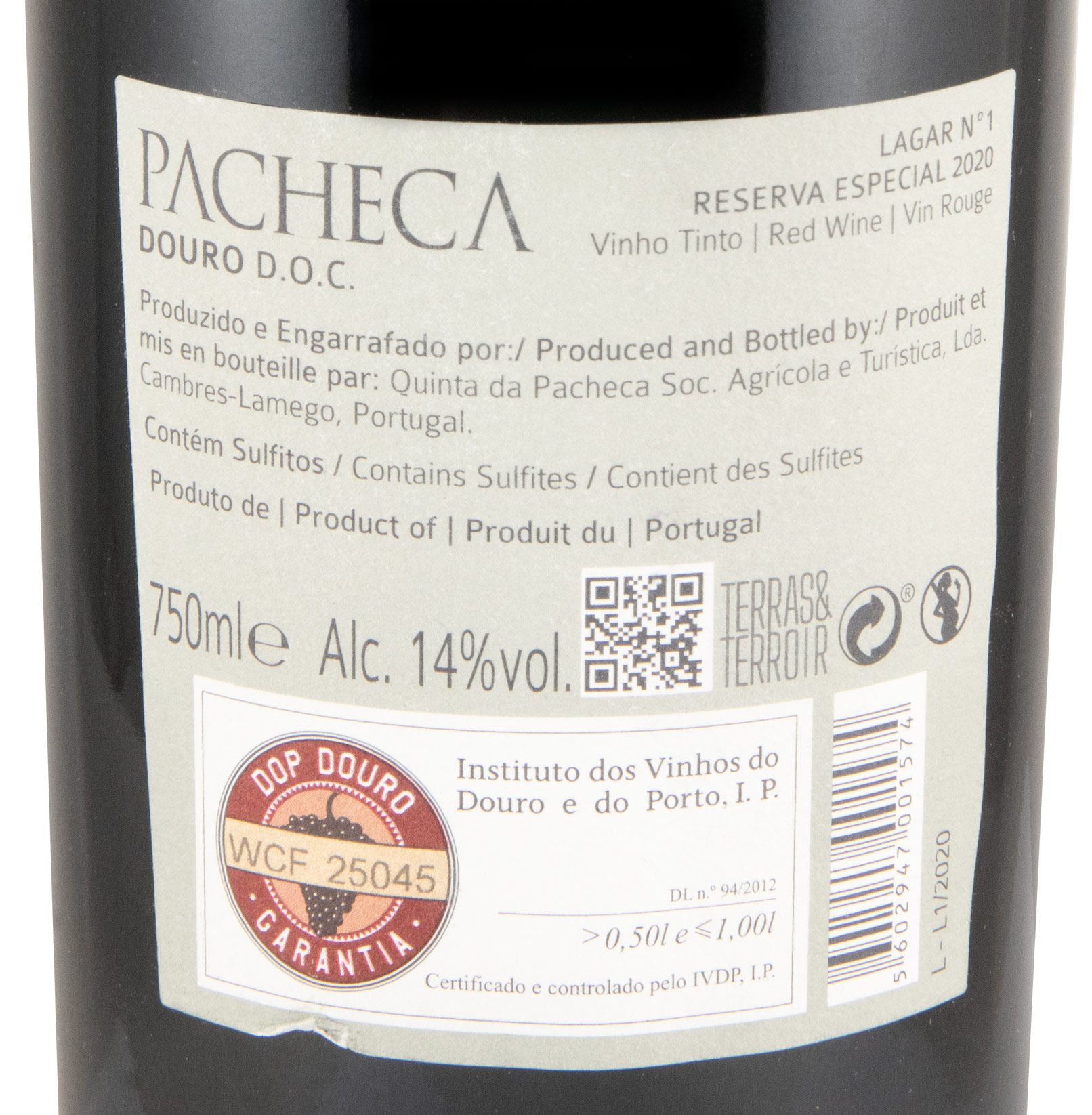2020 Pacheca Lagar N.º 1 Reserva Especial tinto