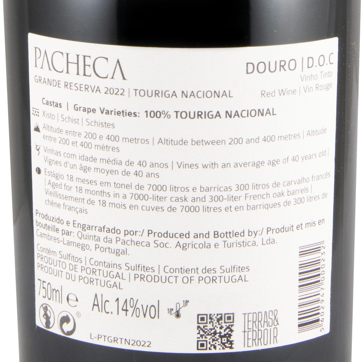 2022 Pacheca Touriga Nacional Grande Reserva red