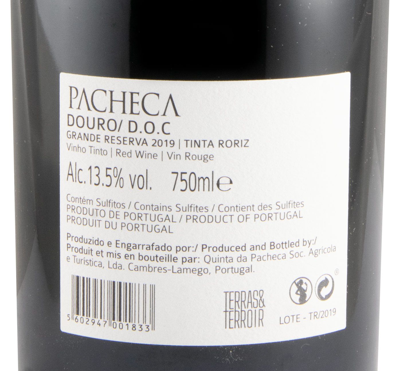 2019 Pacheca Tinta Roriz Grande Reserva red