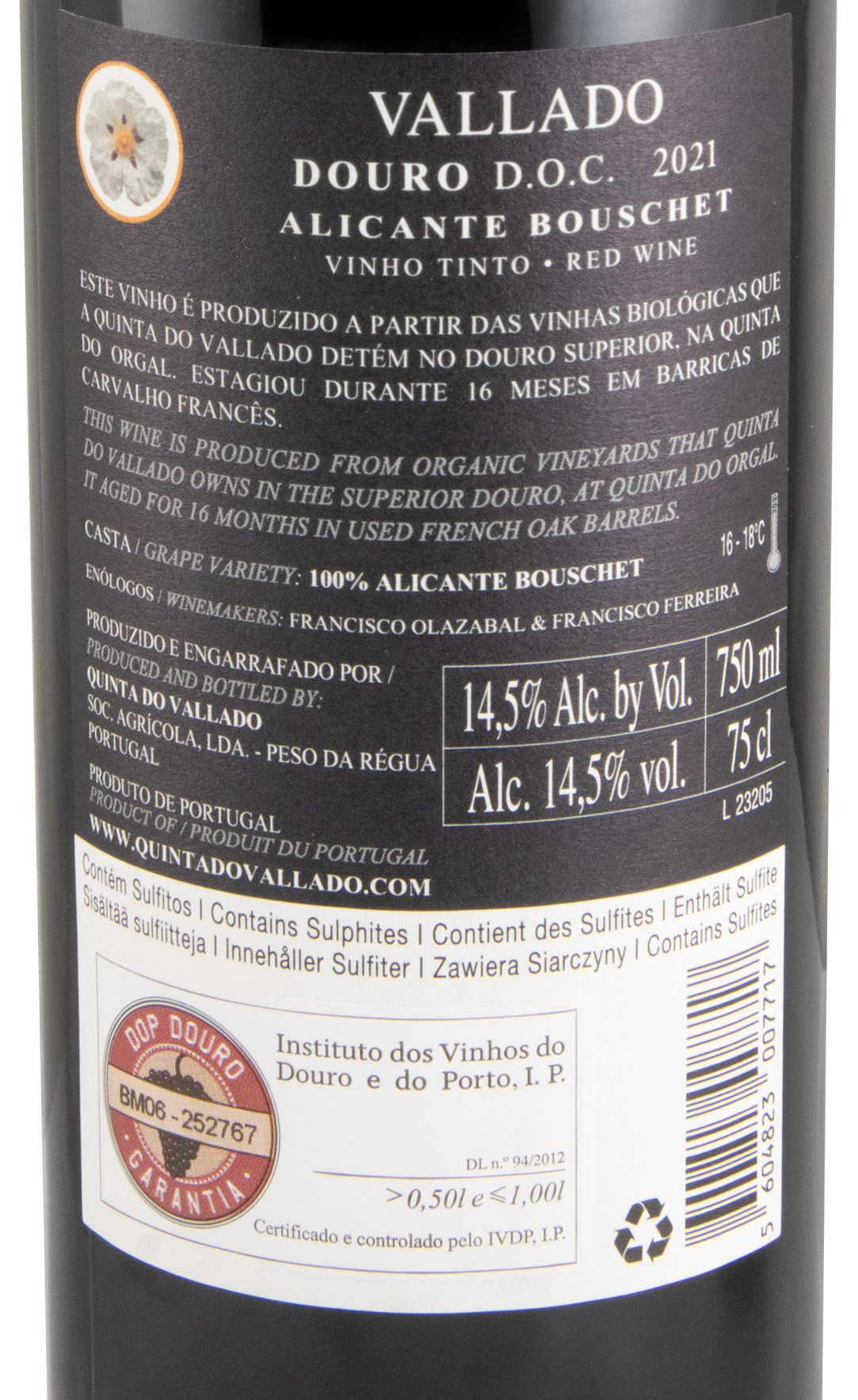 2021 Vallado Alicante Bouschet tinto