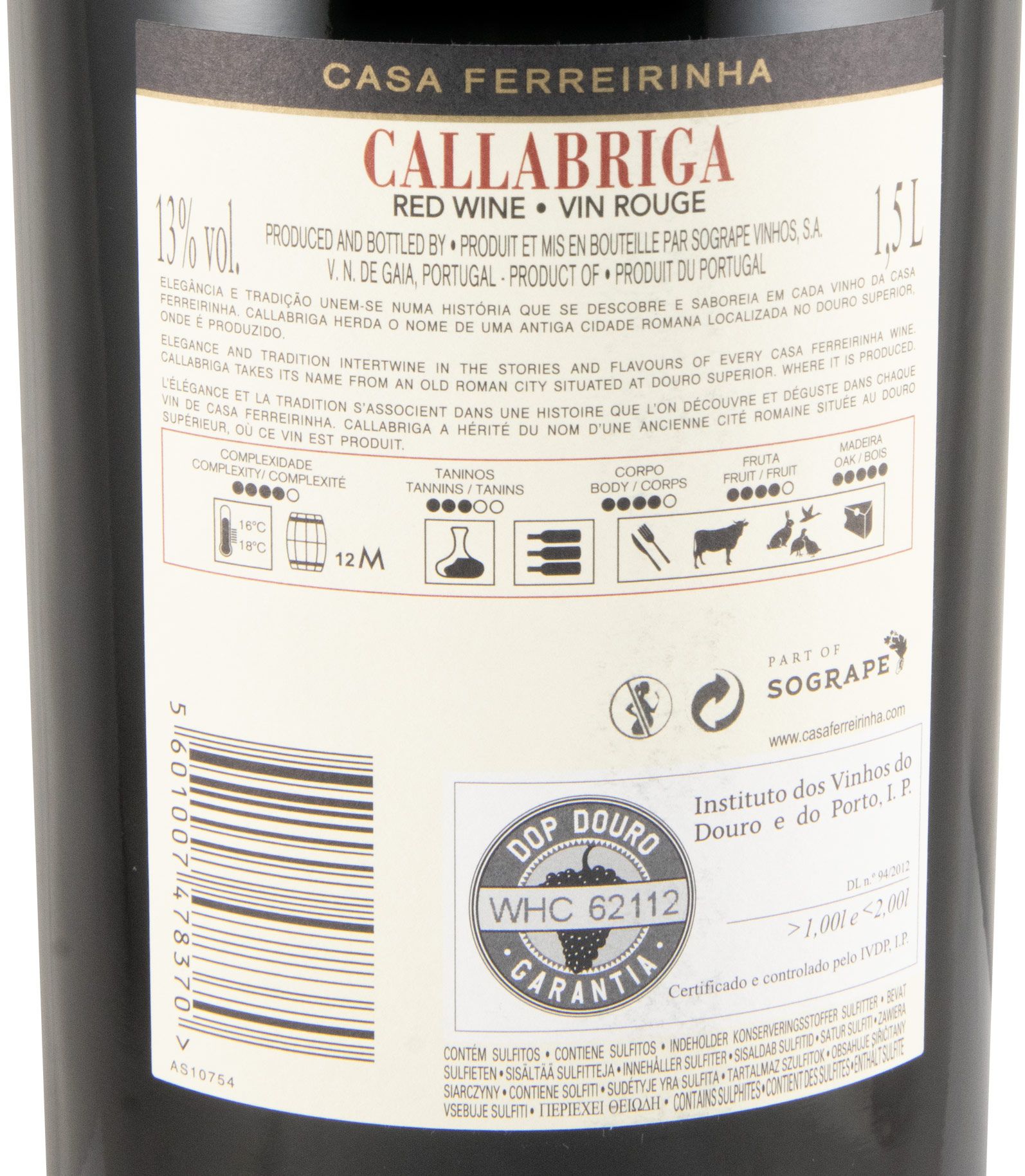 2022 Casa Ferreirinha Callabriga tinto 1,5L