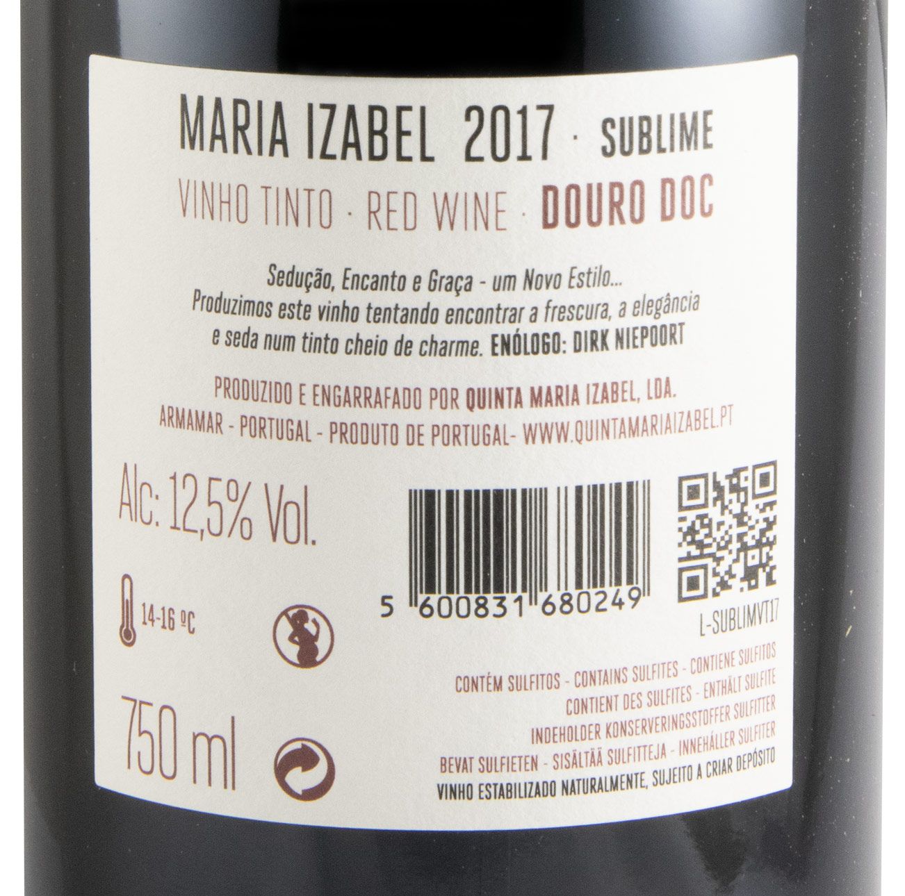 2017 Maria Izabel Sublime by Dirk Niepoort tinto