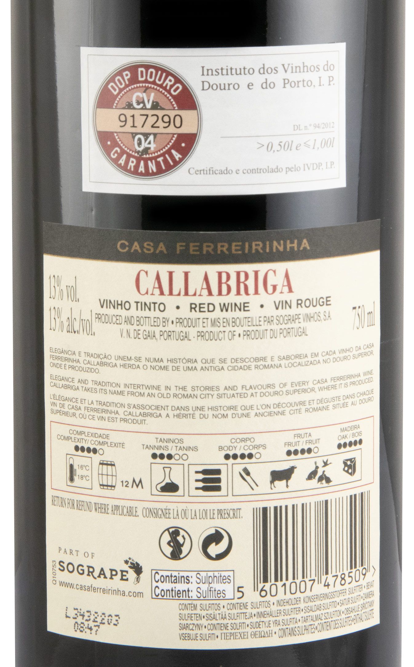 2022 Casa Ferreirinha Callabriga red