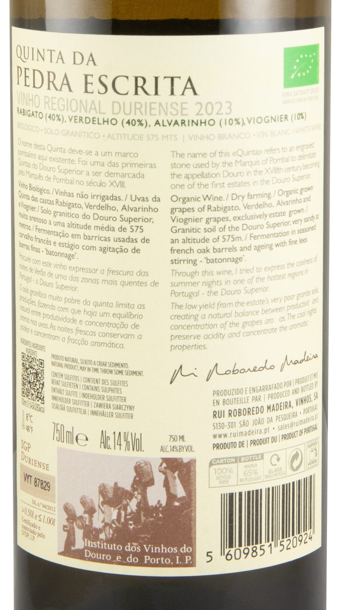 2023 Quinta da Pedra Escrita biológico branco