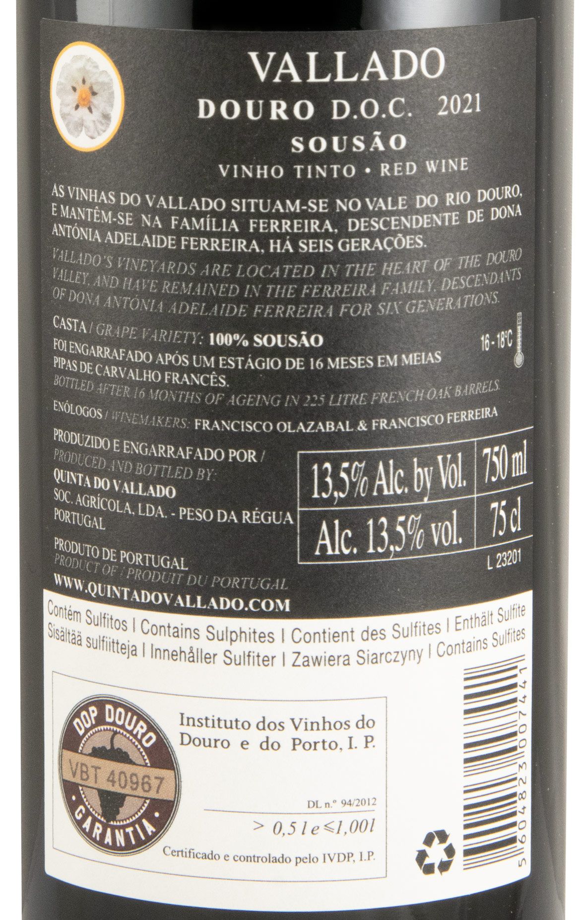 2021 Vallado Sousão tinto