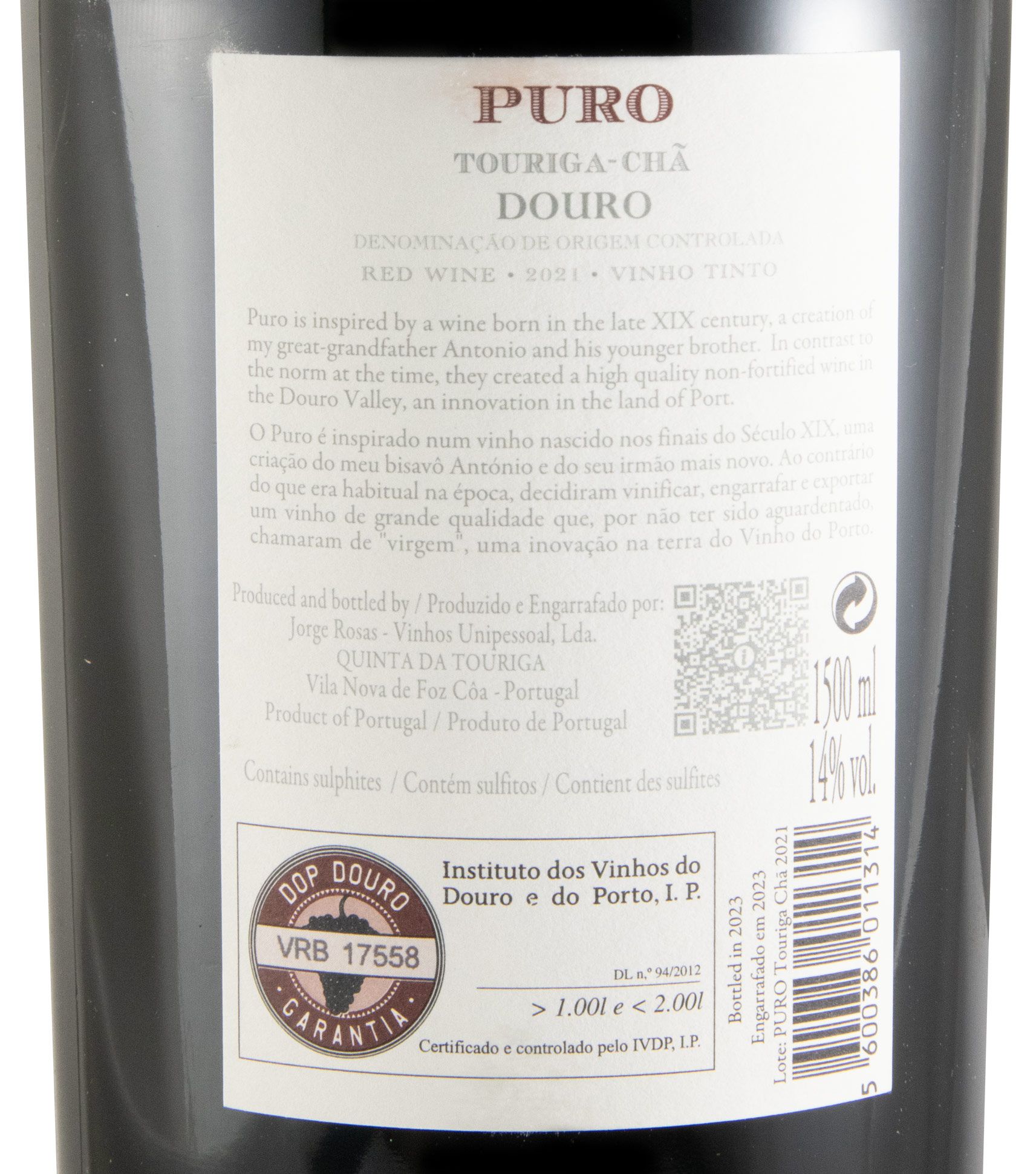 2021 Quinta da Touriga-Chã Puro tinto 1,5L