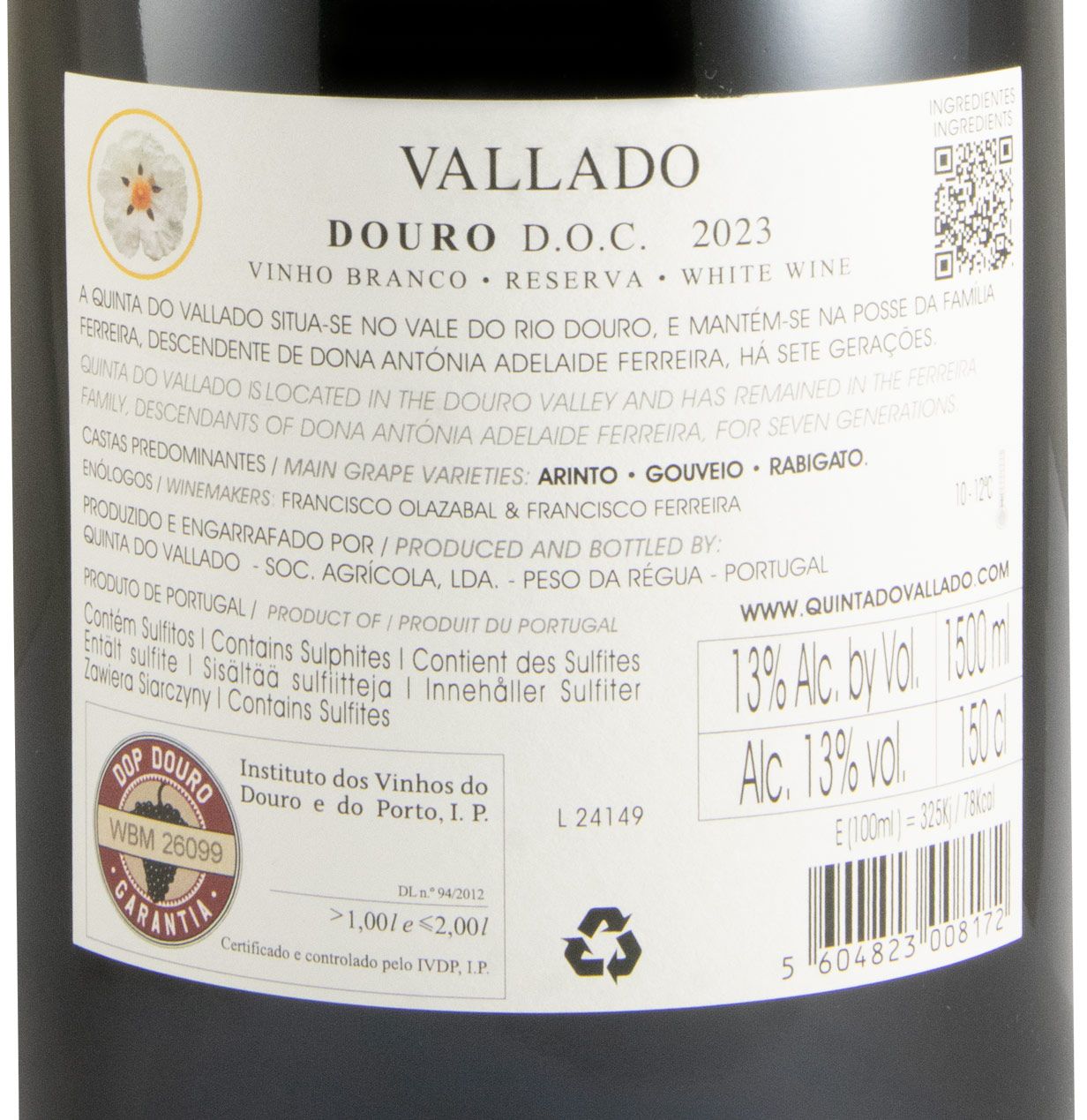 2023 Vallado Reserva white 1.5L