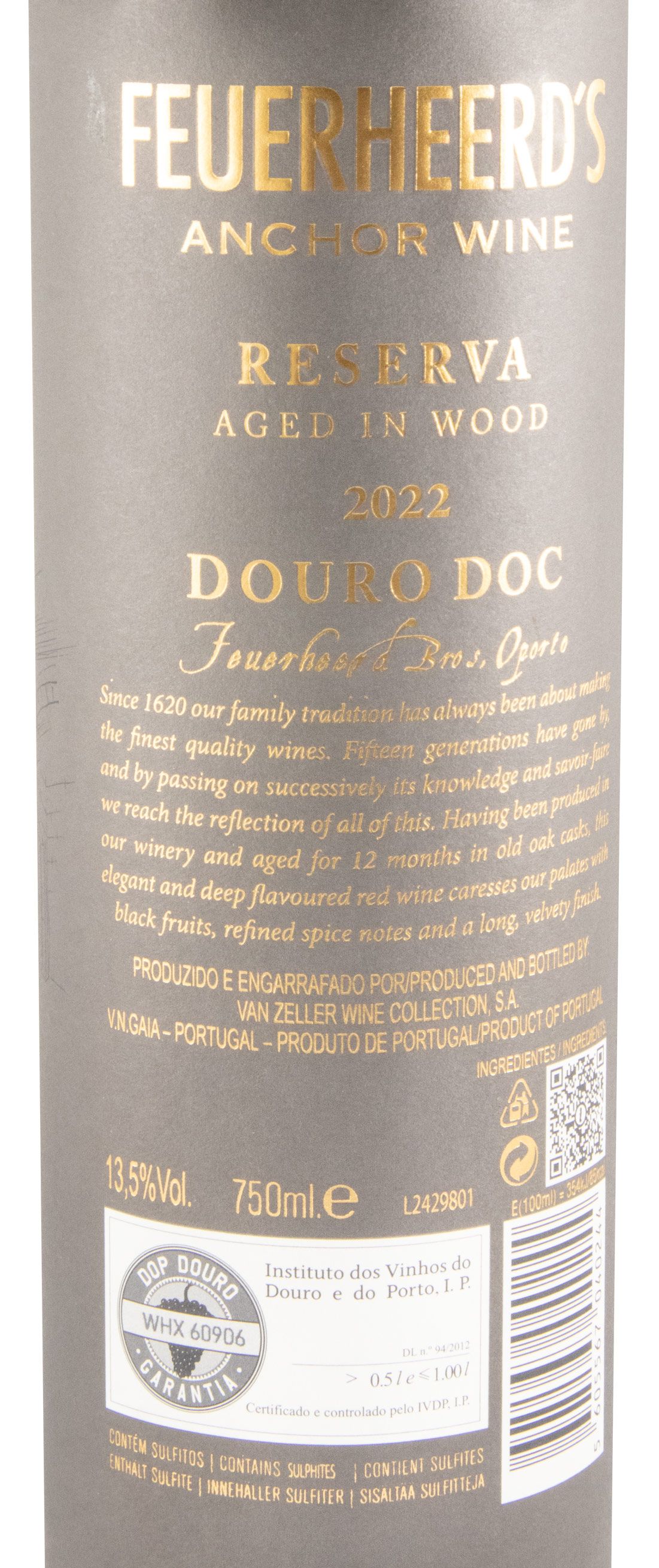 2022 Feuerheerd's Anchor Wine Reserva tinto