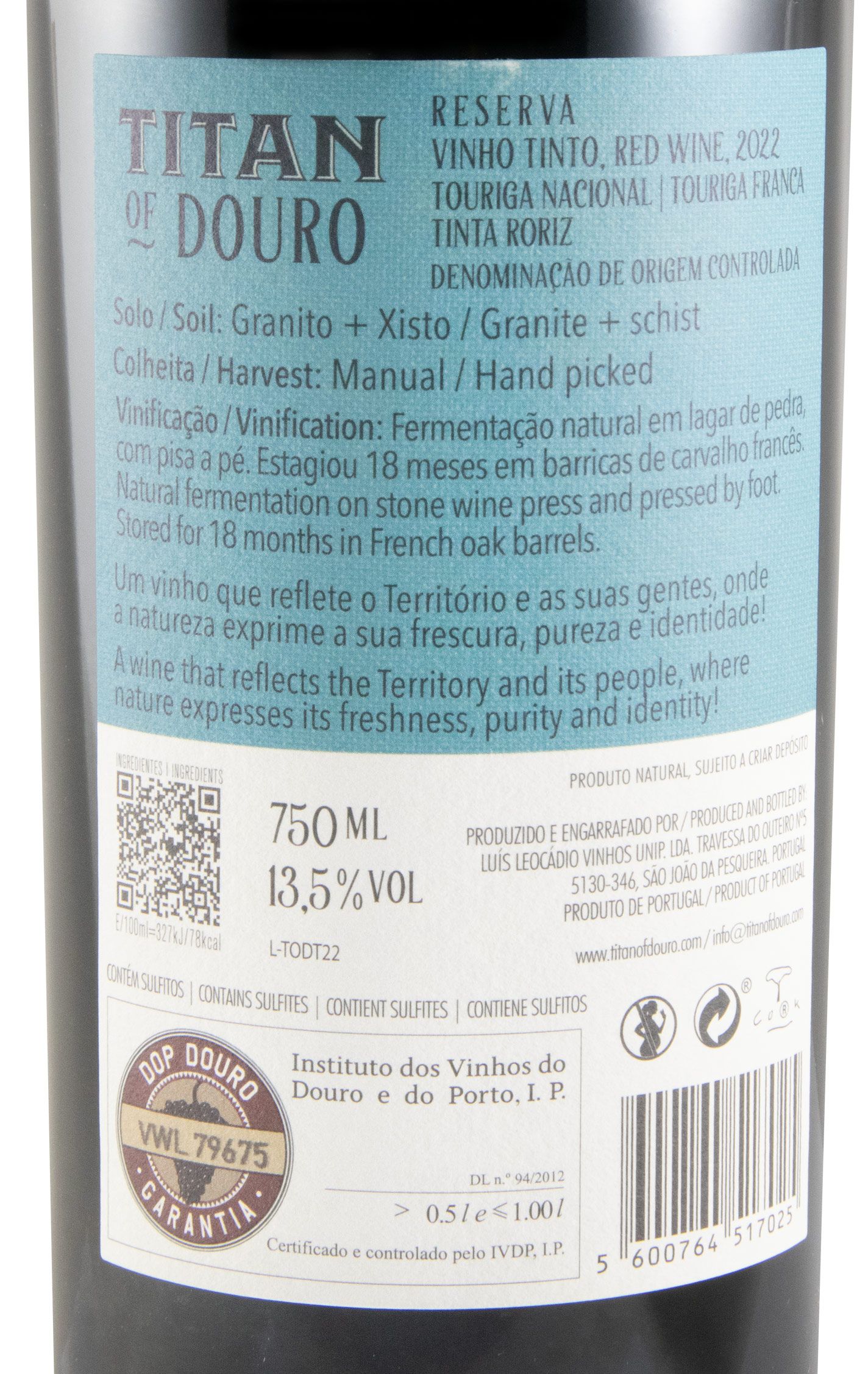 2022 Titan of Douro Reserva red