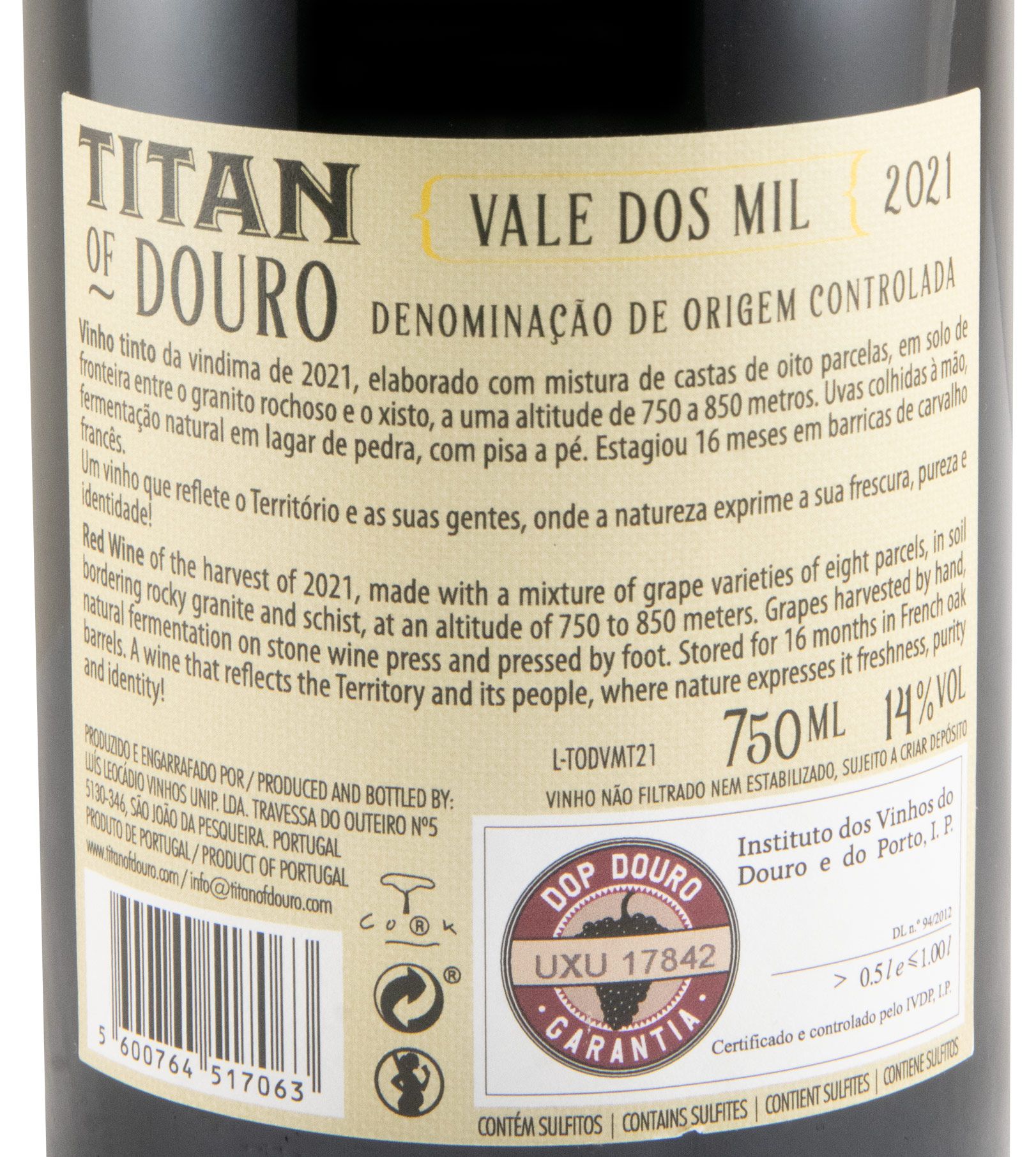 2021 Titan of Douro Vale dos Mil tinto