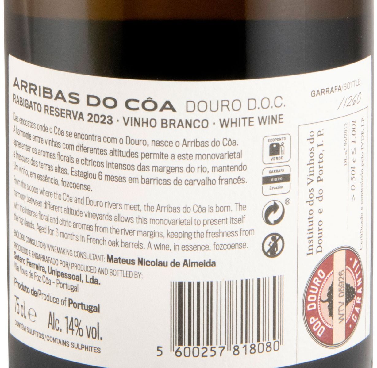 2023 Arribas do Côa Rabigato Reserva branco