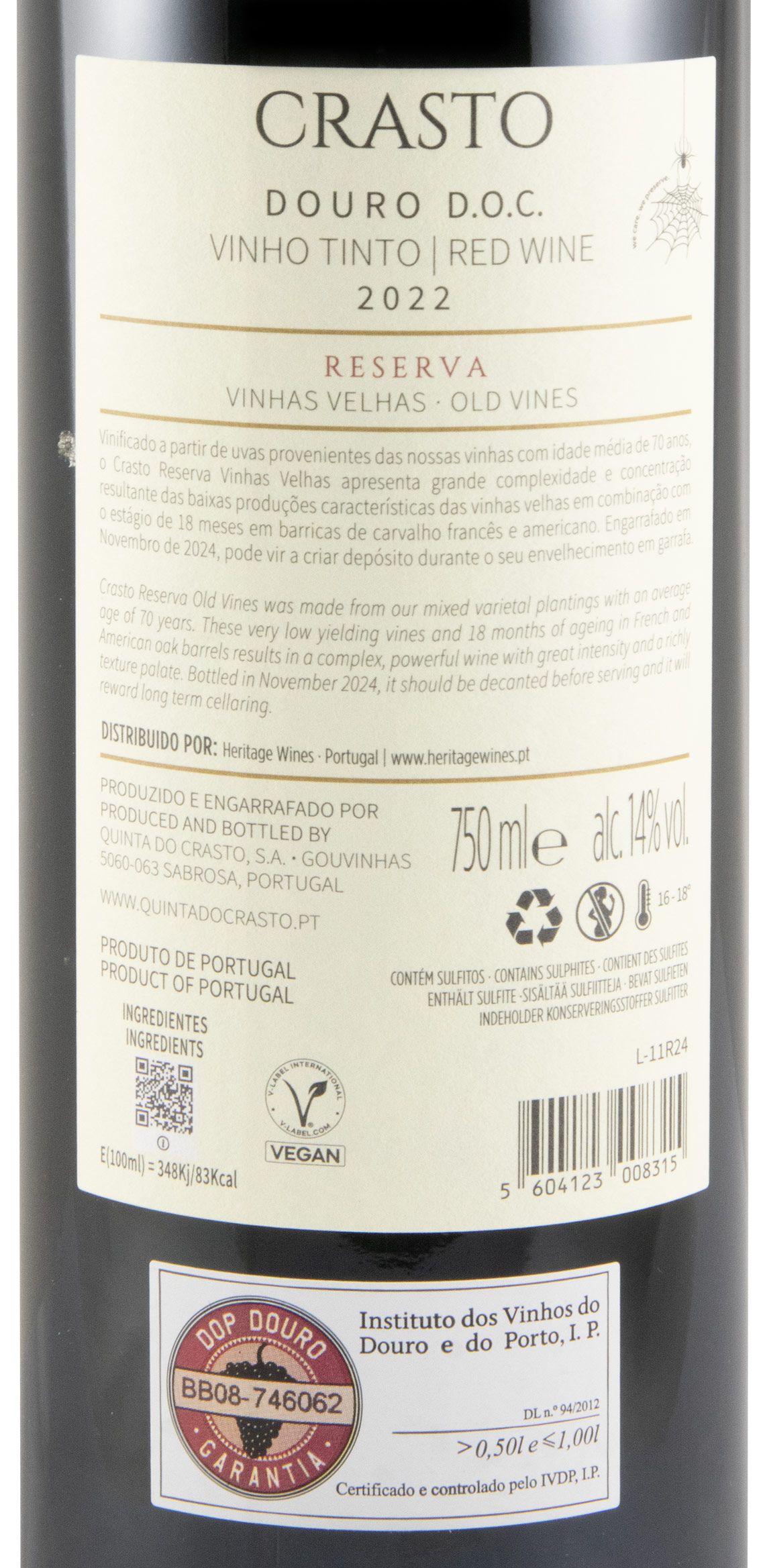 2022 Crasto Vinhas Velhas Reserva red