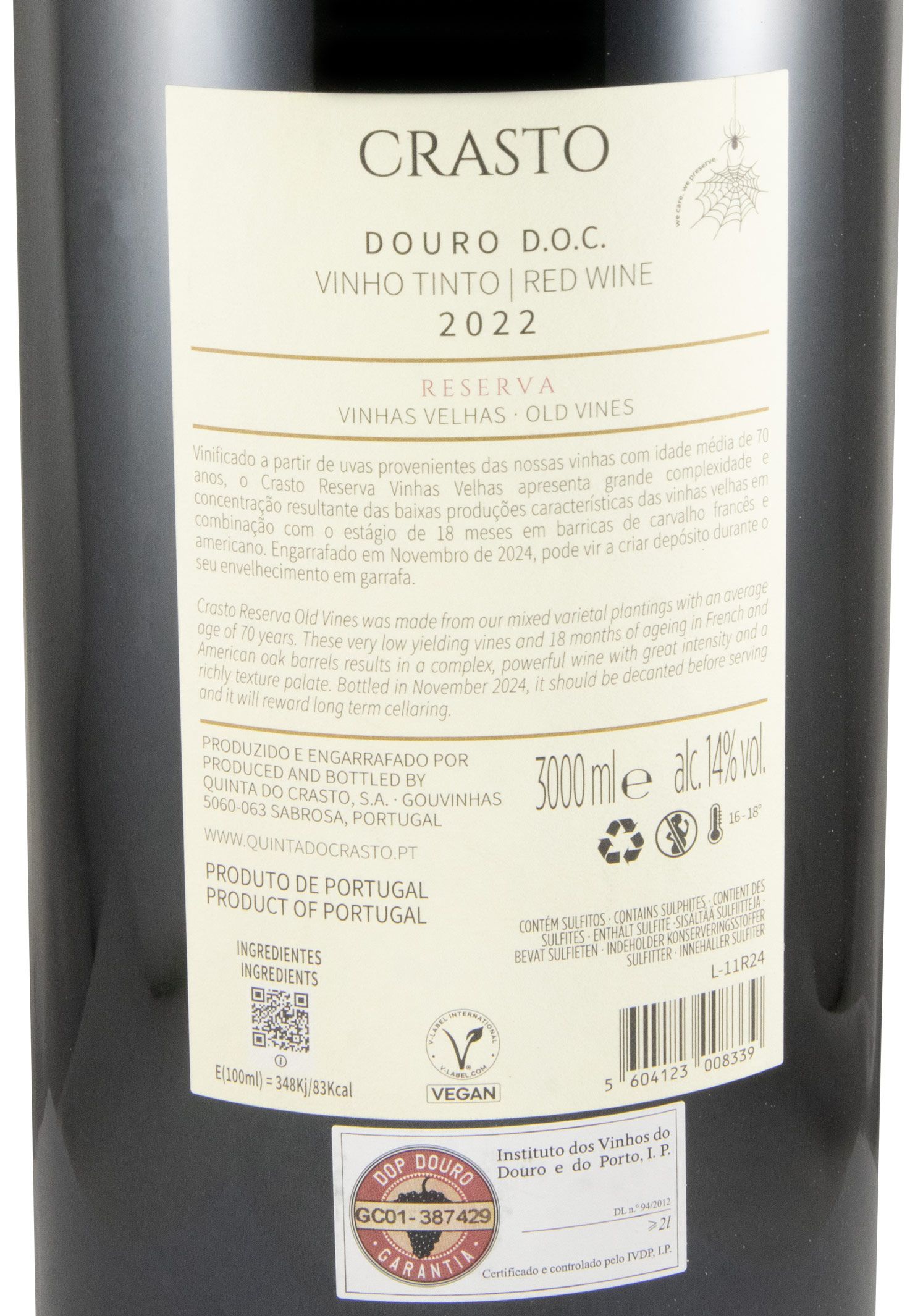 2022 Crasto Vinhas Velhas Reserva tinto 3L