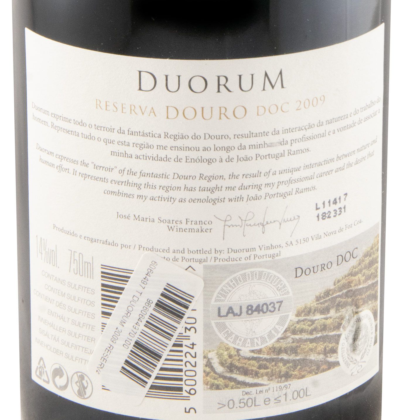 2009 Duorum Vinhas Velhas Reserva tinto