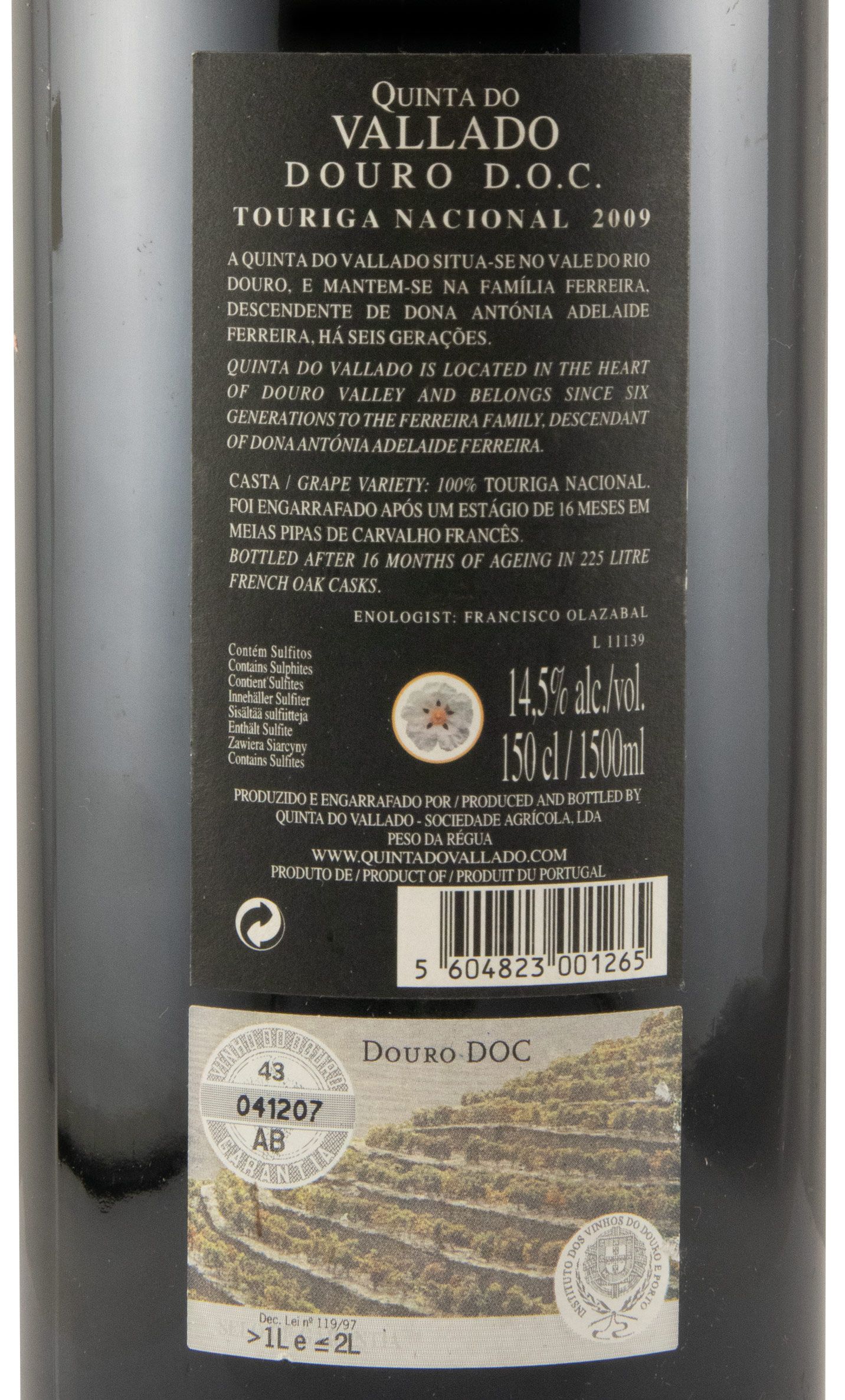 2009 Quinta do Vallado Touriga Nacional red 1.5L