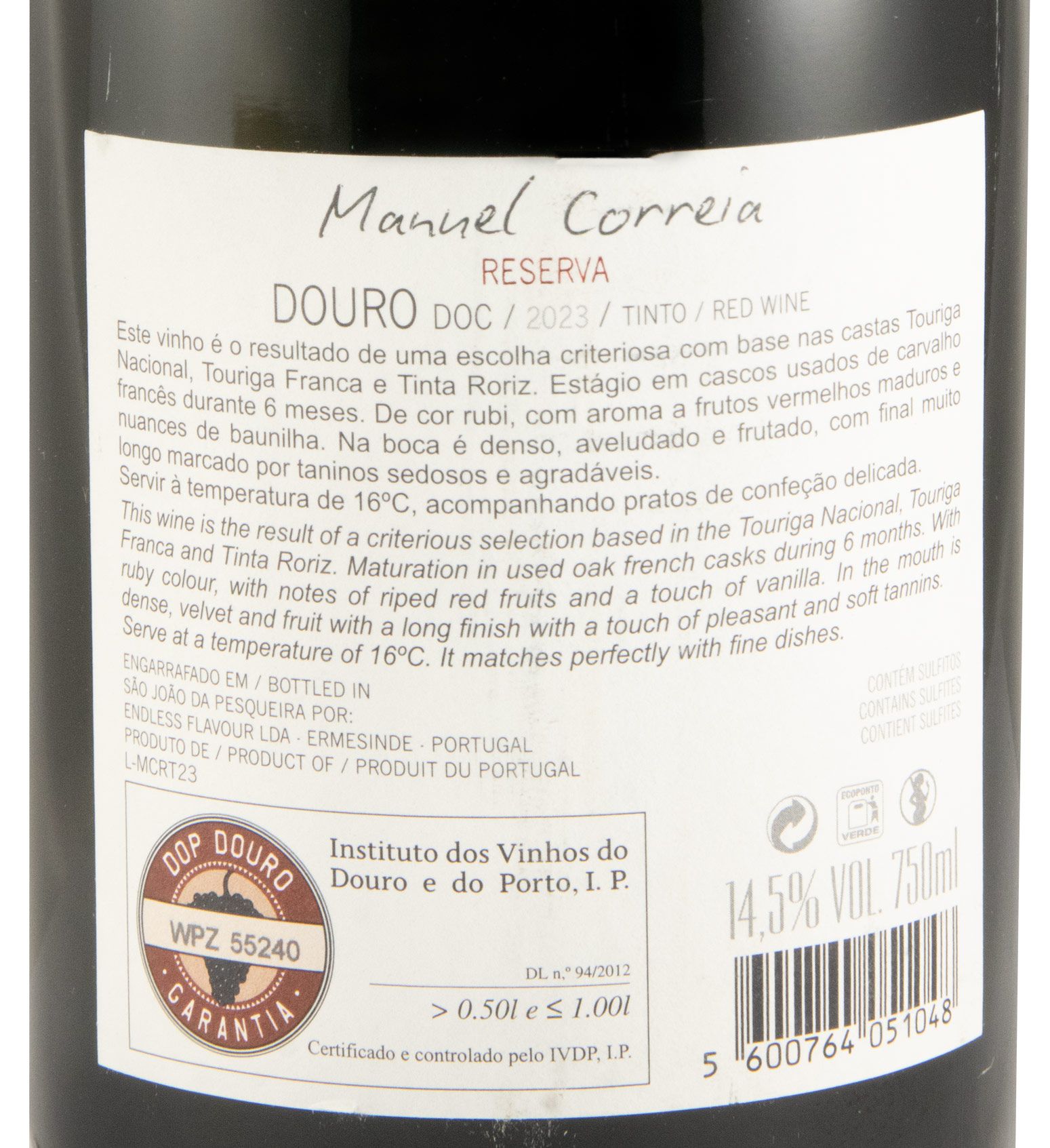 2023 Manuel Correia Reserva red