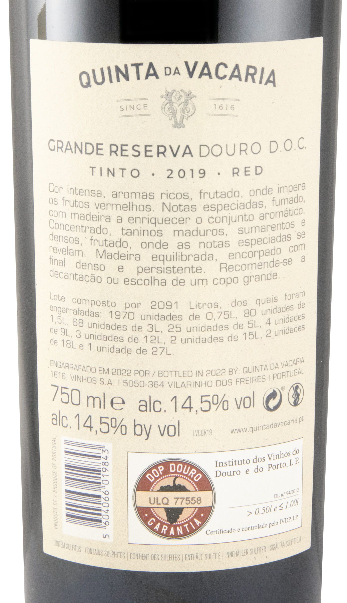 2019 Quinta da Vacaria Grande Reserva red