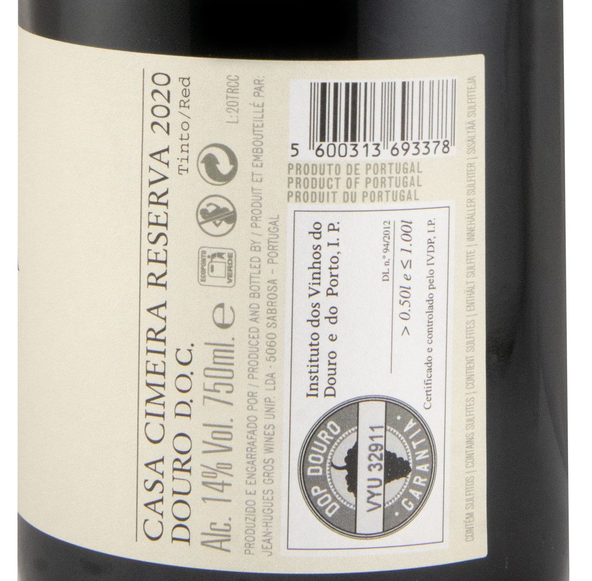 2020 Casa Cimeira Reserva tinto
