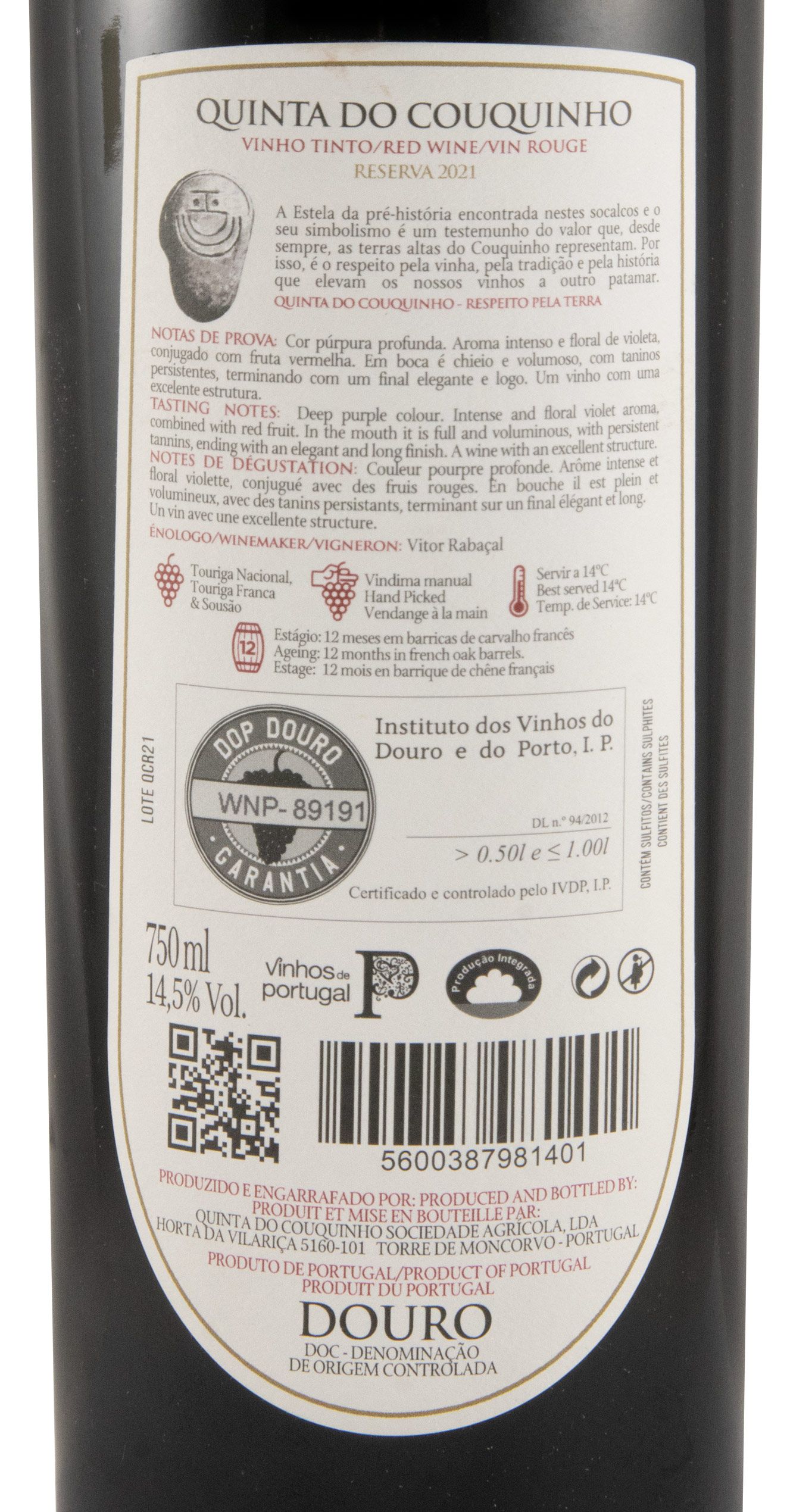 2021 Quinta do Couquinho Reserva red