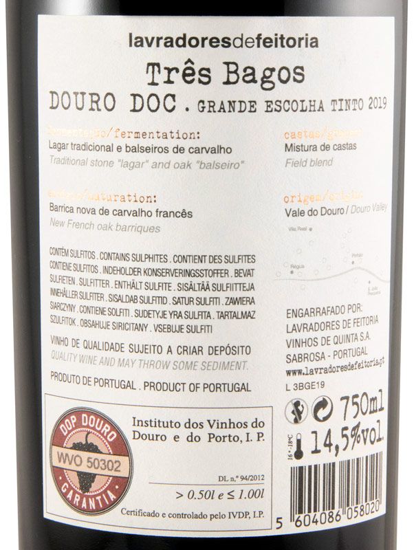 2019 Lavradores de Feitoria Três Bagos Grande Escolha tinto