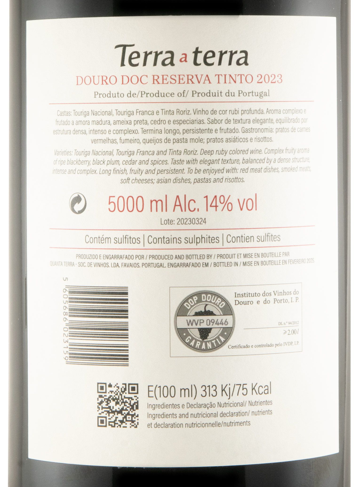 2023 Terra a Terra Reserva tinto 5L