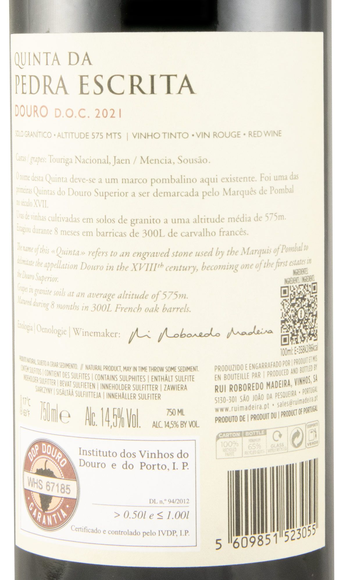 2021 Quinta da Pedra Escrita red