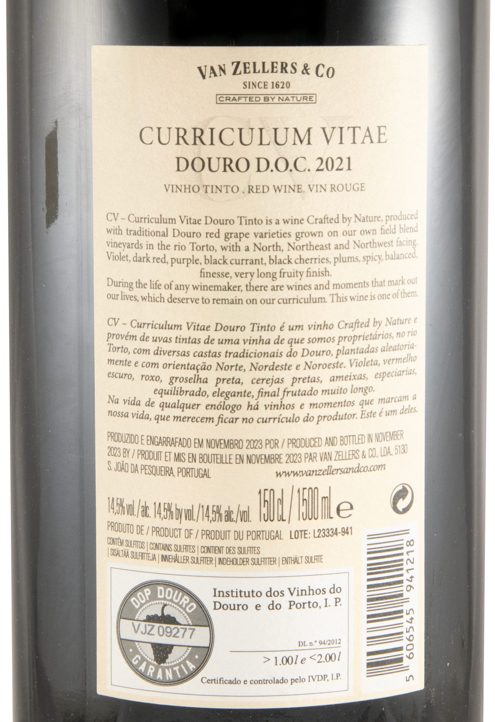 2021 Curriculum Vitae tinto 1,5L