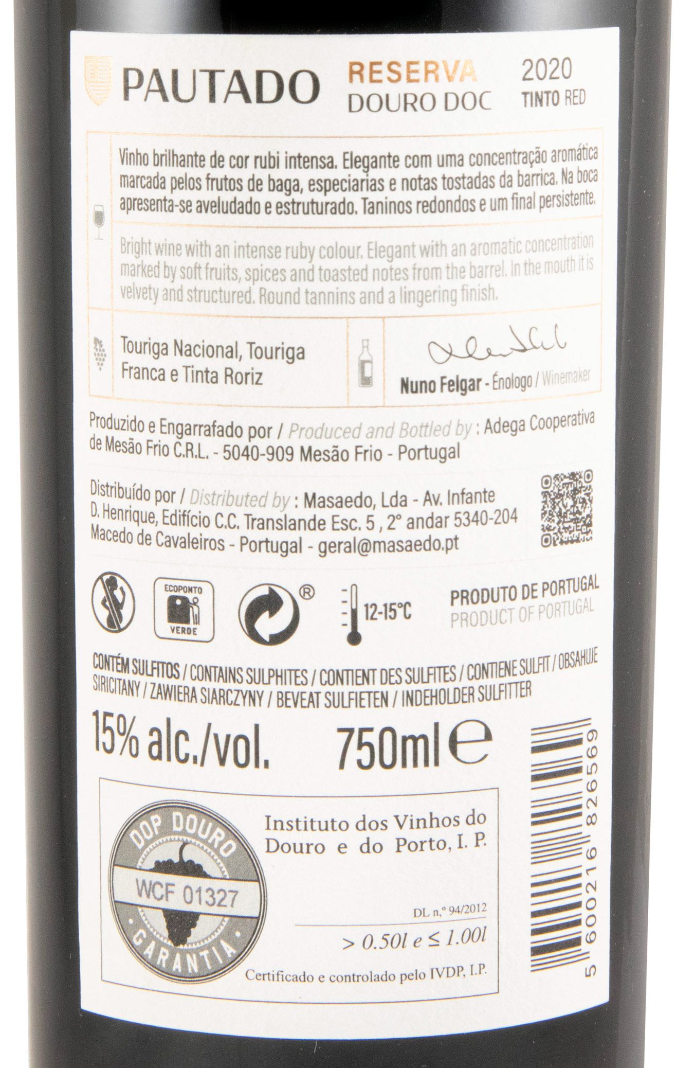 2020 Pautado Reserva tinto