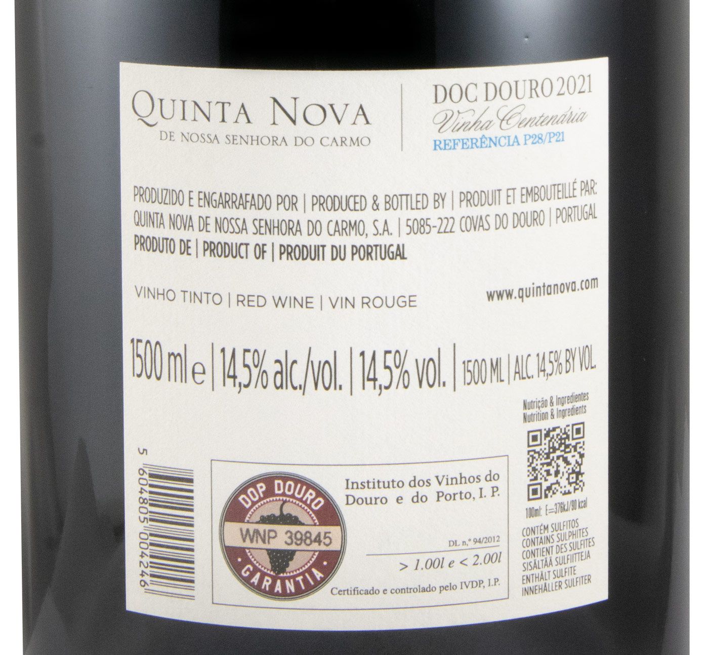 2021 Quinta Nova Vinha Centenária P28/P21 tinto 1,5L