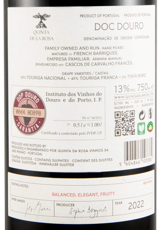 2022 Quinta de La Rosa Reserva red