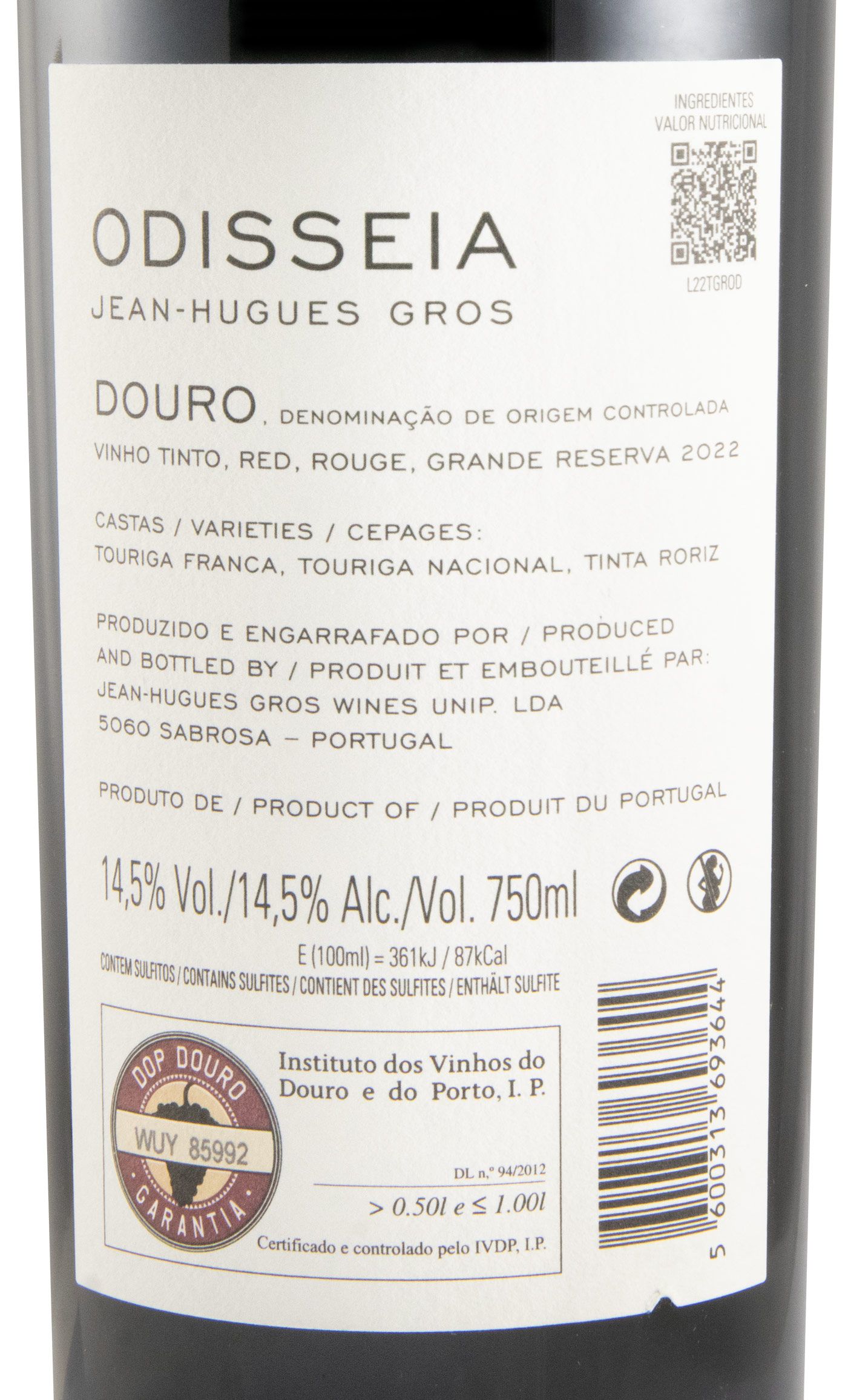 2022 Odisseia Grande Reserva tinto