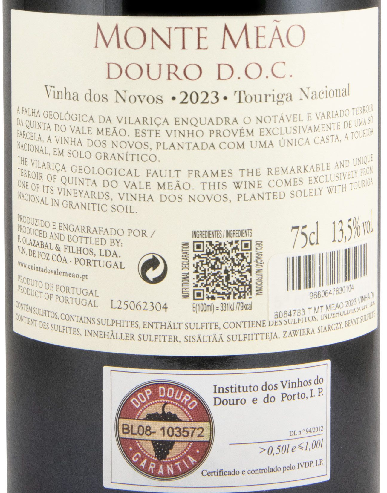 2023 Monte Meão Vinha dos Novos Touriga Nacional tinto