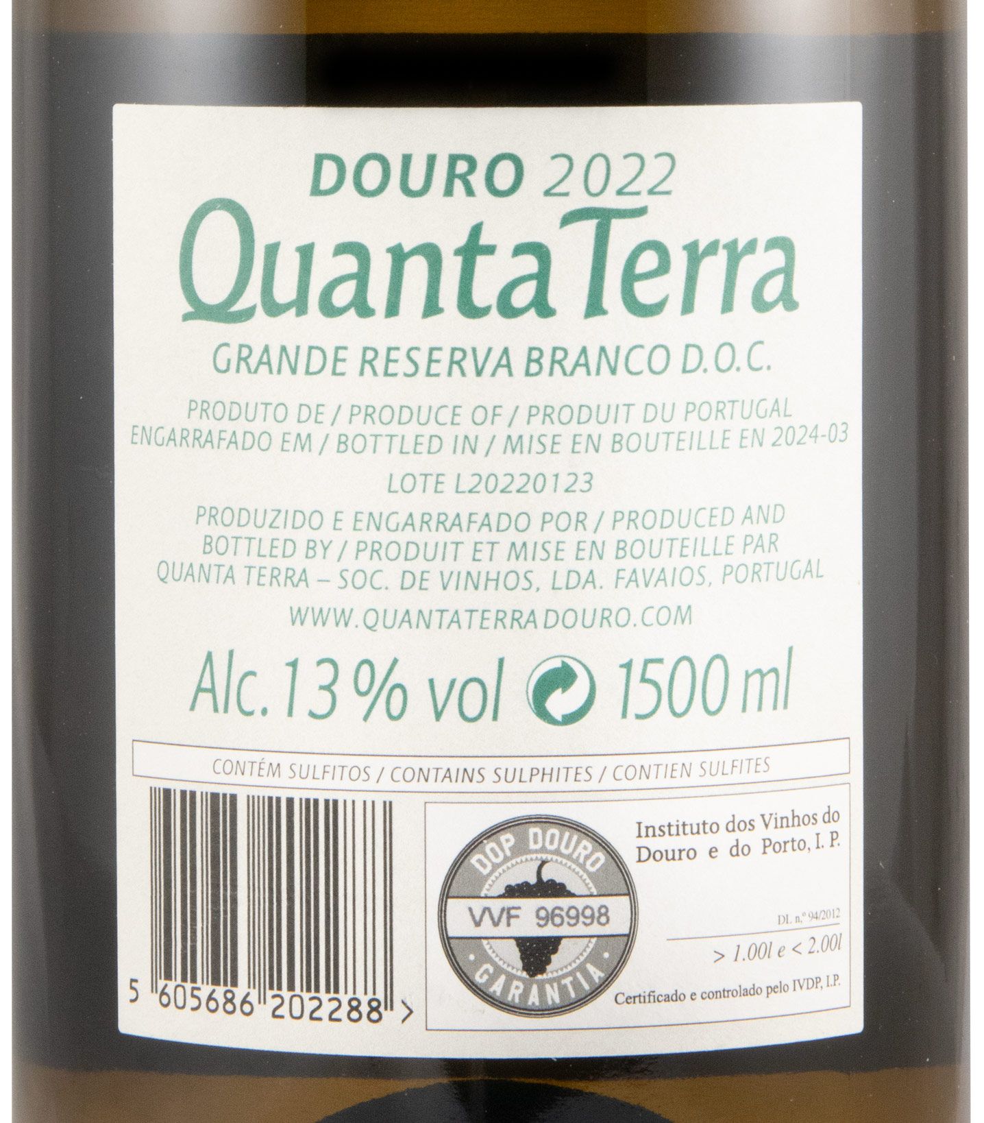 2022 Quanta Terra Grande Reserva branco 1,5L