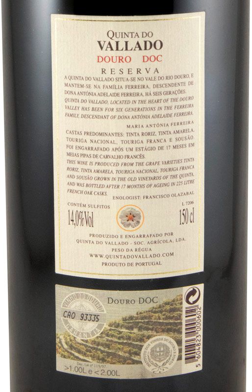 2005 Vallado Reserva tinto 1,5L