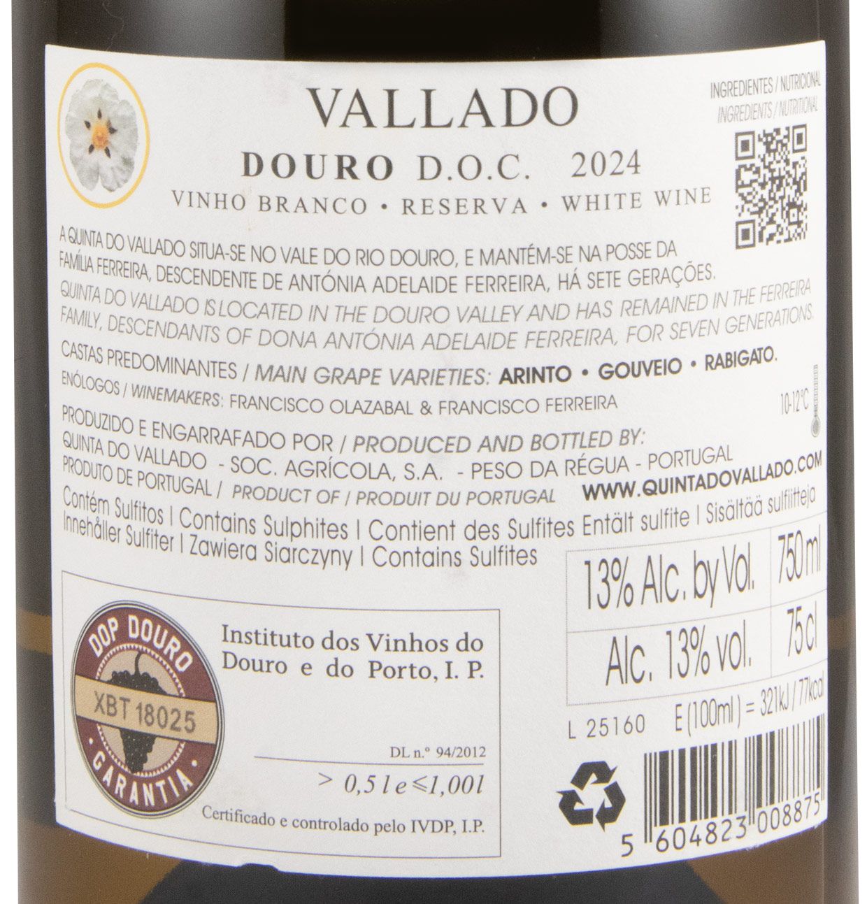 2024 Vallado Reserva white
