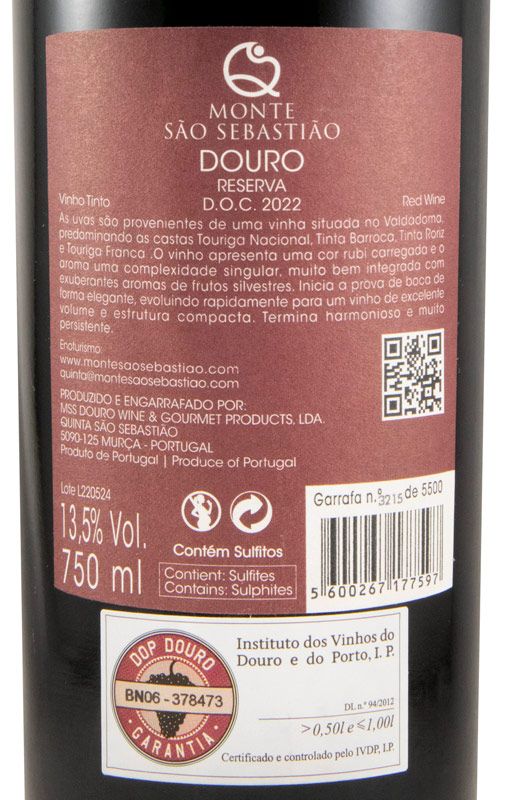 2022 Monte São Sebastião Reserva red