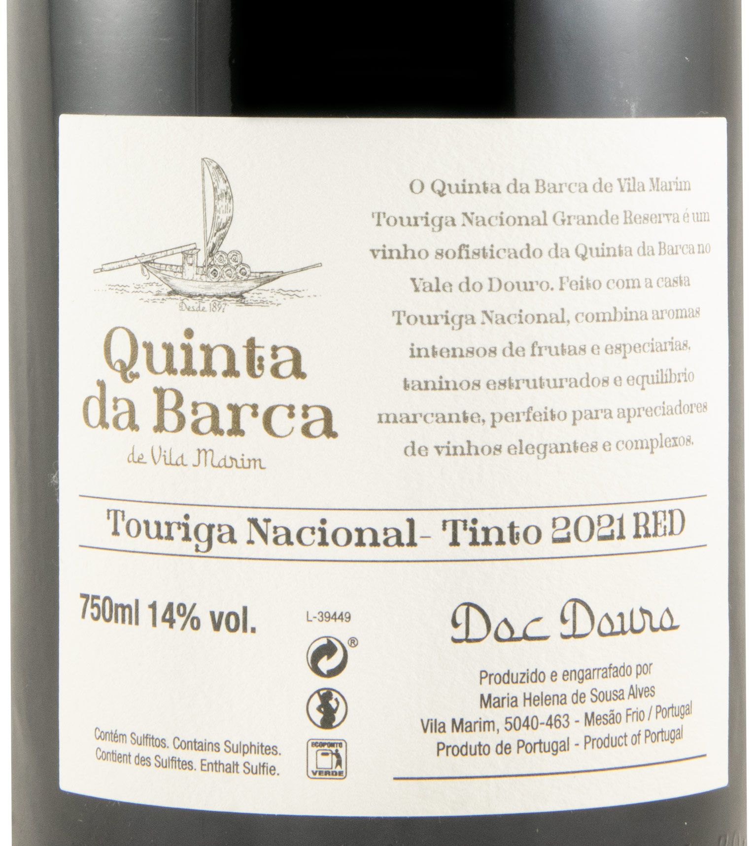 2021 Quinta da Barca Touriga Nacional Grande Reserva tinto