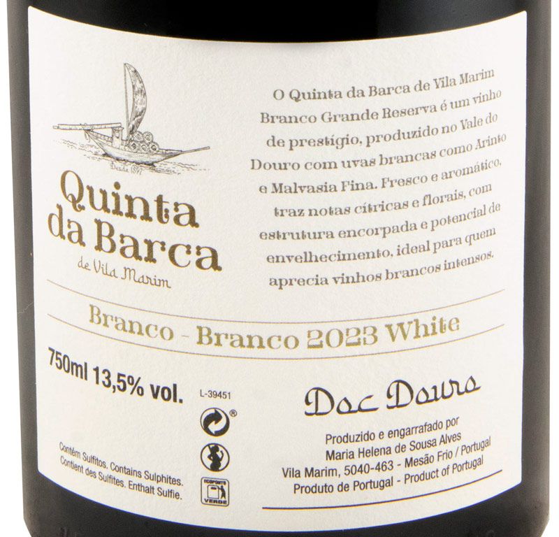 2023 Quinta da Barca Grande Reserva branco