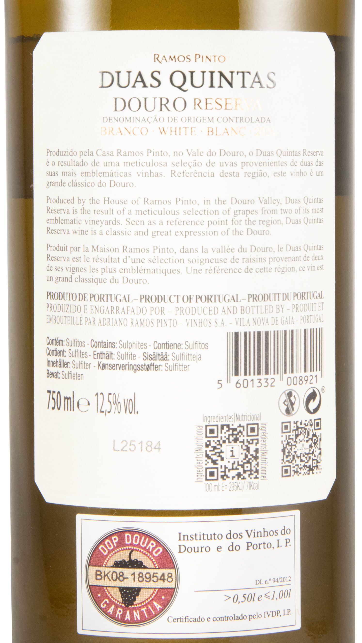 2024 Duas Quintas Reserva branco