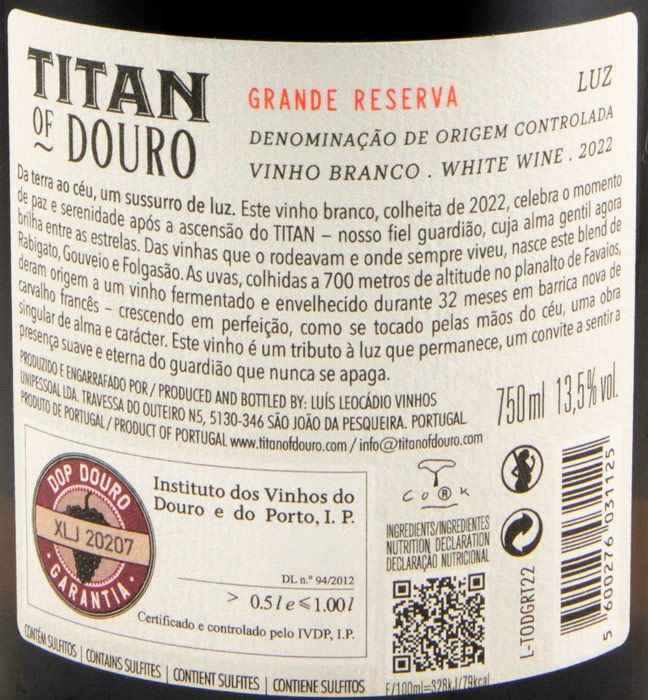 2022 Titan of Douro Luz Grande Reserva white