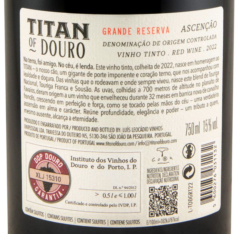 2022 Titan of Douro Ascenção Grande Reserva tinto