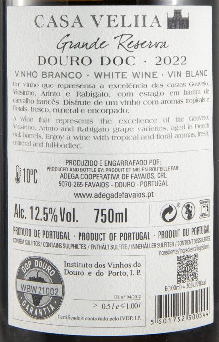 2022 Casa Velha Grande Reserva branco