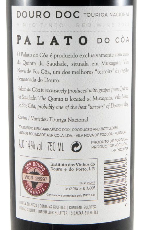 2022 Palato do Côa Touriga Nacional red
