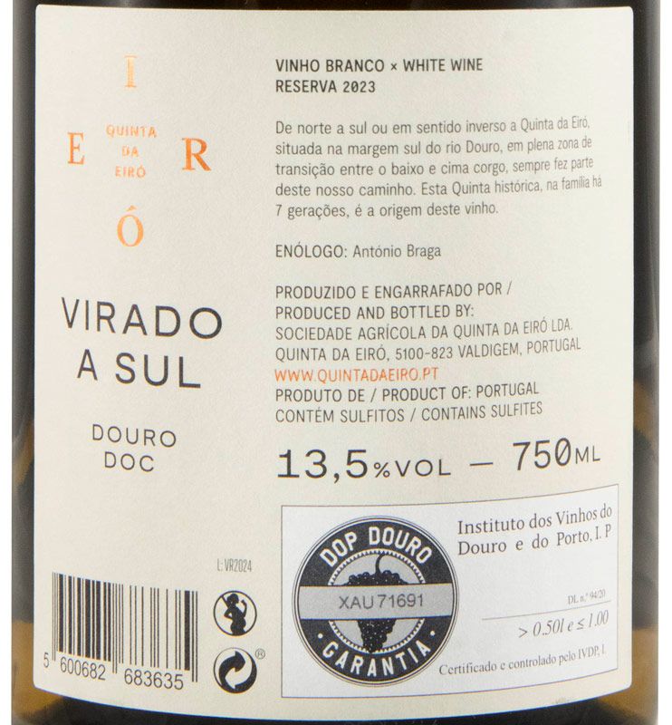 2023 Quinta da Eiró Virado a Sul Reserva branco