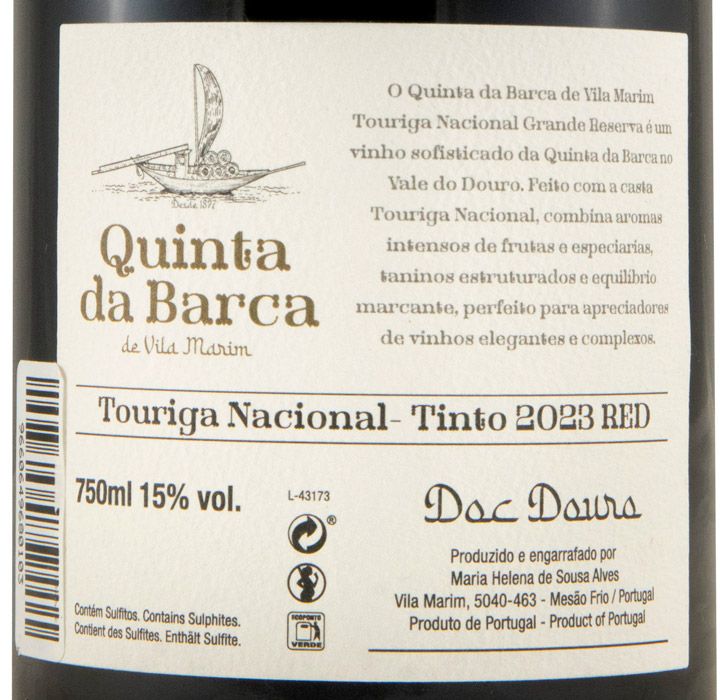 2023 Quinta da Barca Touriga Nacional Grande Reserva tinto