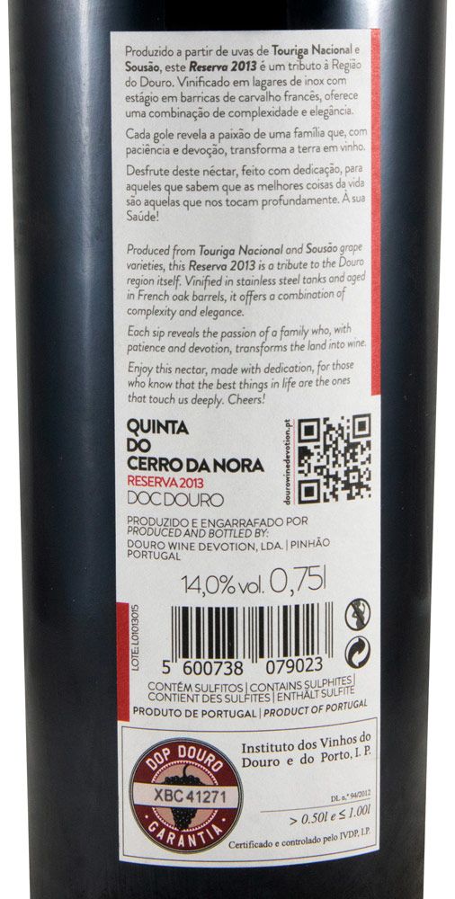 2013 Quinta do Cerro da Nora Reserva red